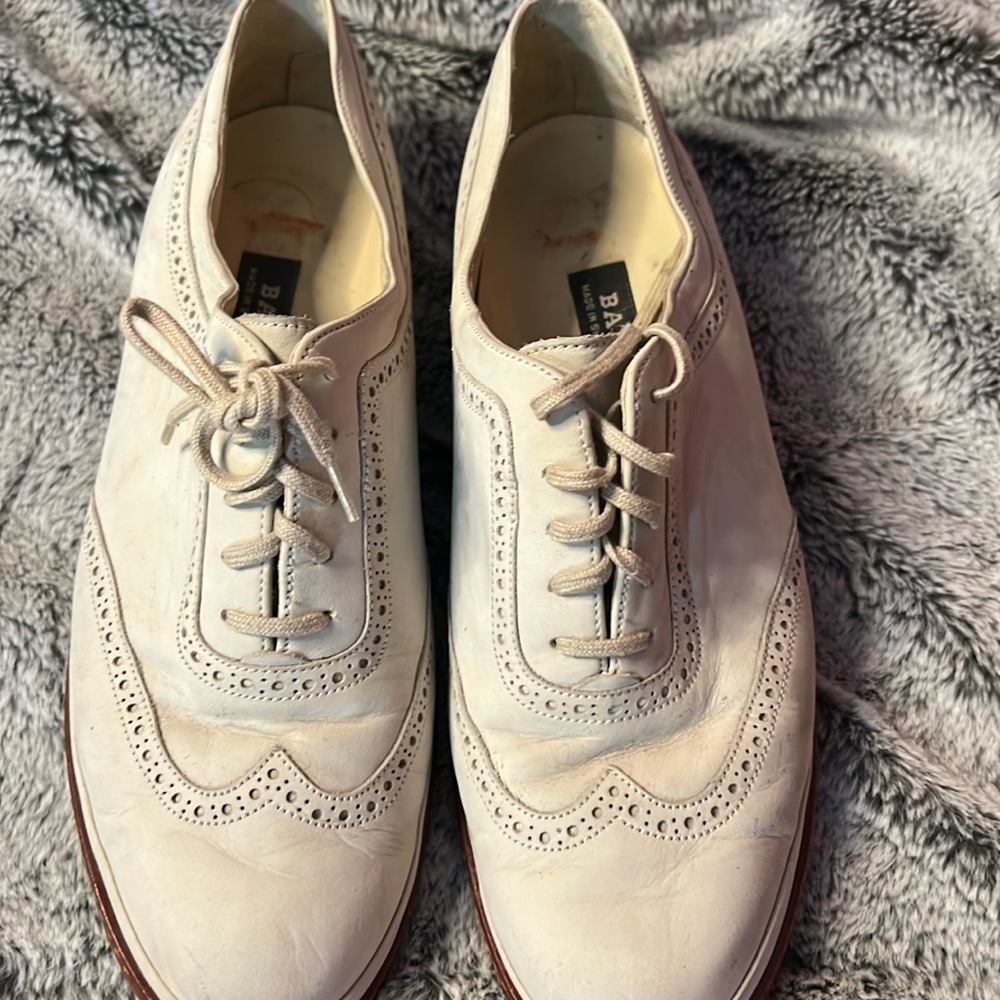 NIB BALLY Leather Lace Up Brogue Shoes US7 Made in SWITZERLAND